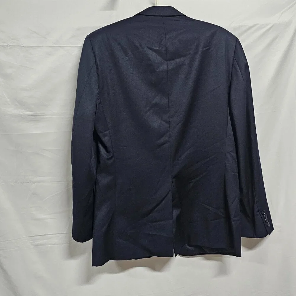 Lauren Ralph Lauren Coat Blazer Men Size 42 L Navy Blue Pure Woolmark 100% Wool